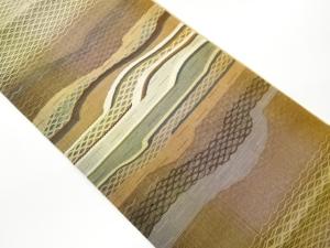 すくい織変わり横段模様織出し夏用洒落袋帯